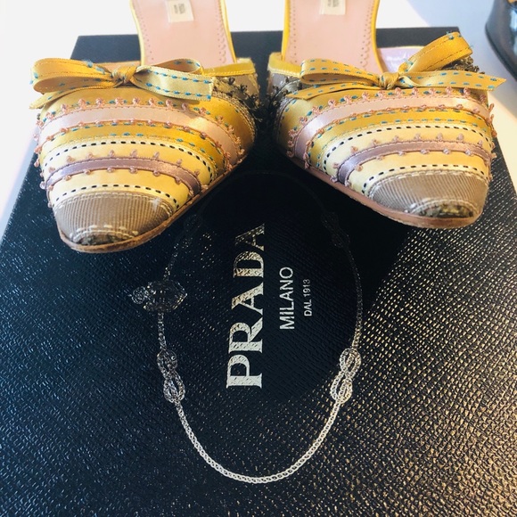 Prada ribbon wrapped high heel mules - Picture 3 of 5
